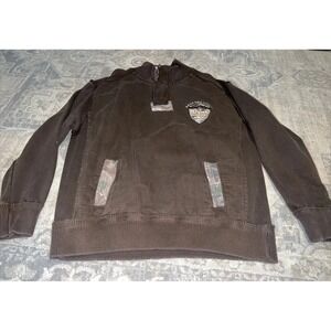 Bass Pro Shop 1/4 Zip‎ Pullover Brown Camo Heavyweight Men's SZ XL